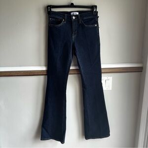 Re/Done Mid Rise Baby Boot Cut Jeans Tinty Rinse Dark Wash​